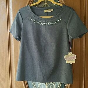 Vera Wang Princess Heather gray top Sz. L NWT